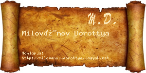 Milovánov Dorottya névjegykártya
